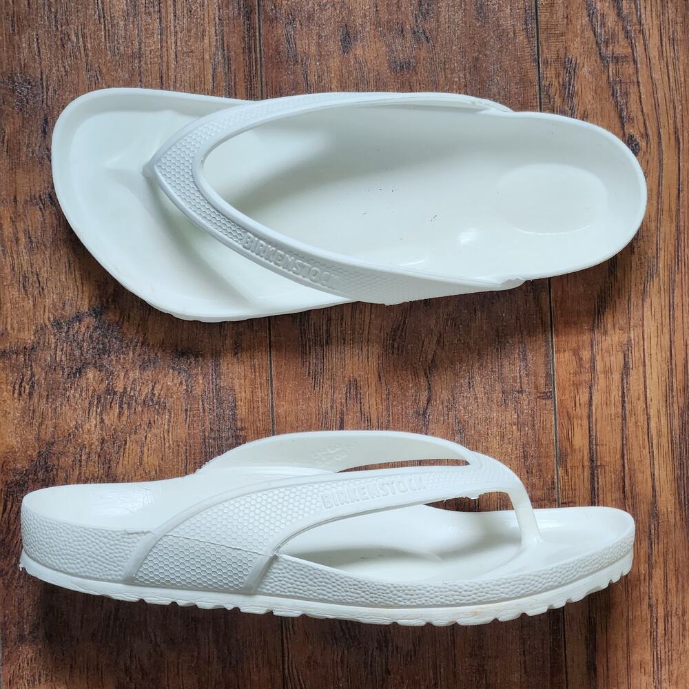 Birkenstock Honolulu 245 Womens Rubber Thong Sandals Size 38 US 7 White Comfort